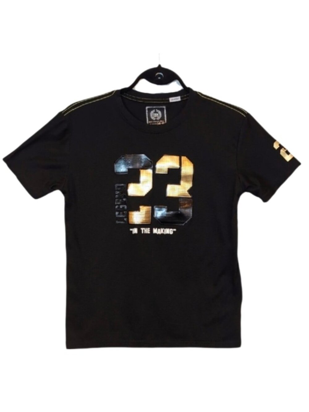 💠CR24 Chrome Edge Boys Graphic Tee Black Gold Legend 23 Youth Size 14 16 Tshirt